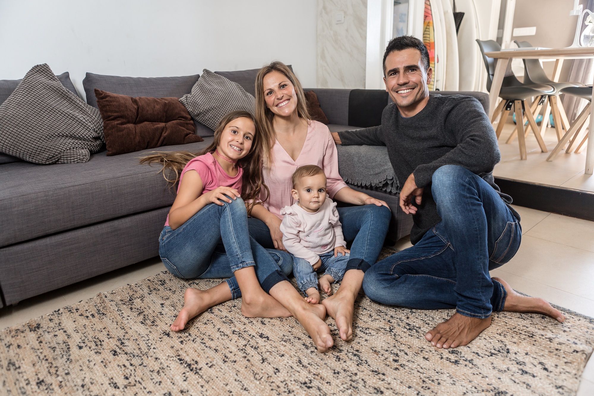 Happy family at home
